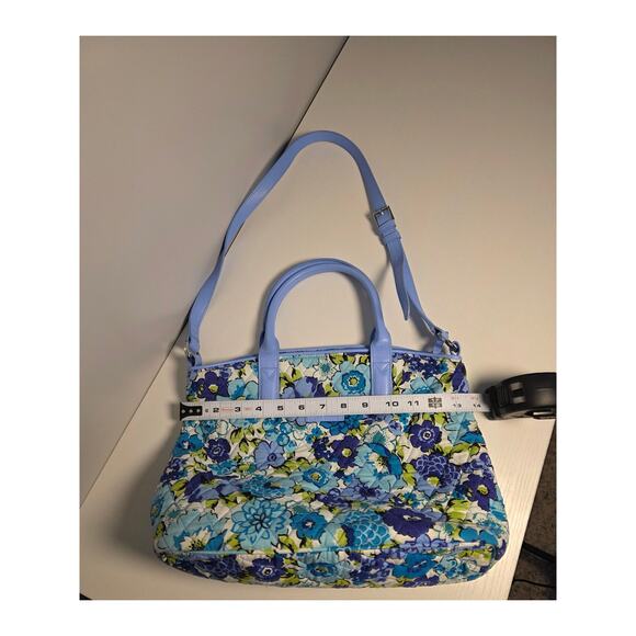 Vera Bradley Large Blueberry Blooms Trimmed Bag Purse Casual Cottage Preppy Cute - Picture 3 of 8